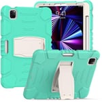 Support for Samsung Tab A7 Lite 8.7 2021 T220/T225, Durable Hybrid Shockproof Three Layer Silicone Protective Case for Kids Tablet (Green Mint)