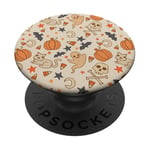 Vintage Halloween Skull Spooky Cute Pumpkins Bats Cats Ghost PopSockets Adhesive PopGrip