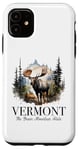 Coque pour iPhone 11 Vermont Green Mountain State Moose Randonnée Camping Nature