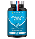 Collagène marin Type 1 & 2 BREVETÉ Vitamines A, C & E Végétales BIO 90 Gélules