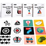 Beiens Carte Flash pour Bébé à Contraste Élevé, Jouet Bébé pour 0 3 6 9 12 36 Mois, 80 Pcs Carte d'activité d'apprentissage Visuel Colorée, Noir, Blanc, Cadeau de Jouets pour Nouveau-nés& Tout-PE