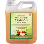 PSN Raw 100% Pure Apple Cider Vinegar with The Mother 2 Litre Non-GMO Cloudy ACV Pure Cold Pressed Unrefined Unfiltered Unpasteurised Vegan 4.5% Acidity Weight Loss Detox