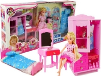 Lean Sport Doll + Möbler Säng Garderob Toalettartiklar