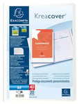 Exacompta - Réf. 58209E - Carton de 20 Protège-documents personnalisable Kreacover Chromaline - 20 pochettes cristal lisse - 40 vues - A4 - dim 24 x 32cm - couverture en polypro rigide - blanc