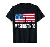 Vintage US Flag American City Skyline Washington DC T-Shirt