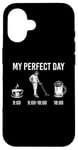 Coque pour iPhone 16 My Perfect Day Coffee Metal Detector Beer