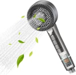 Pommeau de Douche Filtrant-Tête de Douche Haute Pression avec 15 Filtres et 4 Modes,Pommeau de Douche Anti Calcaire Économie d¿Eau avec Fonction Massage,Arrêt Instantané et Portable.[T441]