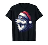 Wolf Santa Hat Xmas Wolf Wild Animals Lover Christmas Pajama T-Shirt