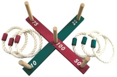 Wooden Quoits Set Indoor Outdoor Family Pegs Kids Family Ring Toss Hoopla Game