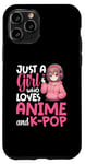 iPhone 11 Pro Just a Girl Who Loves Anime and K-Pop Anime Merch Japanese Case