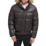 Tommy Hilfiger Men's Lightweight Quilted Puffer Jacket, Saddle Faux Leather, M