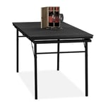 Relaxdays Table de Jardin Extensible et Pliante, Largeur : 166-215 cm, Plastique et Acier, 8 Personnes, Noire