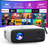 Y6 Vidéoprojecteur 4K, Mini Projecteur Bluetooth 5.2 Home Cinéma 18000 Lumens Vidéoprojecteur, Full Hd 1080P Retroprojecteur 200'' Pour Smartphone, Pc, Ps5, Hdmi, Usb, Firestick(Trépied Inclus)