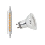 Lindby - Pærer LED Set 1x GU10 (450lm) &amp; 1x R7s (1250lm)