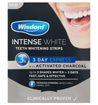 Wisdom Intense White Teeth Whitening Strips With Activated Charcoal - New