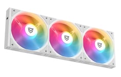 Nfortec Stellar Module A-RGB Fan Ventilateur supplémentaire pour PC Éclairage ARGB personnalisable, design modulaire 2+1, système Easy Click, silencieux 22,6 dBA, blanc