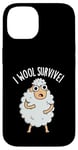 Coque pour iPhone 14 I Wool Survive est un jeu de mots amusant en forme de mouton