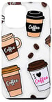 Coque pour iPhone 12 Pro Max Cute Coffee Cups I Love Coffee Caffeine Junkies Espresso Art