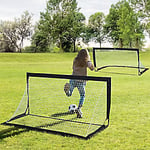 HOMCOM Steel Frame Adjustable 5-Angle Rebounder Goal Red, White