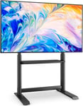 Support TV Pied avec Étagère pour Téléviseur de 60-86 Pouce Ecran LED LCD Plasma,Noir Support Télé sur Pied Réglable en Hauteur Pied TV Jusqu 'à 68 kg, Max. VESA 800x600mm