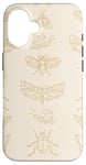 Coque pour iPhone 16 Beige Tan - Motif mites neutres - Bugs et escargots