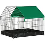 PawHut Cage enclos Lapins Petits Animaux rongeurs Intérieur ou Extérieurs - Parc Clapier à Lapin - Bache Protection Inclus - 90 x 75 x 75 cm