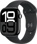 Apple Watch Series 10 (GPS + Cellular 46 mm), M/L, Peilimusta alumiinikuori ja urheiluranneke