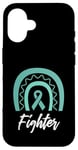 Coque pour iPhone 16 Ruban bleu sarcelle pour sensibilisation à la sclérodermie