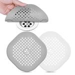 Flintronic 2 Pcs Protection de Drain de Silicone, Filtre Evier avec Ventouse, Filtre de Couverture de Drain de Baignoire, Filtre À Cheveux et Saletés Anti-Colmatage pour Évier de Douche Baignoire