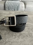 Hugo Boss Belt Rudolf men's black leather belt size 95 / 36” Soft Grain Textured