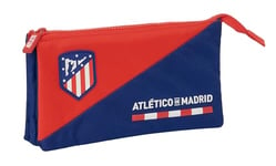 Safta Atlético de Madrid Trousse Triple pour Enfant, idéale pour Les Enfants d'âge Scolaire, Confortable et Polyvalente, qualité et résistance, 22 x 3 x 12 cm, Rouge/Bleu, Rouge, Bleu, Estándar,