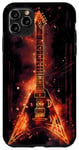 Coque pour iPhone 11 Pro Max Groupe de guitare électrique, conception nordique de flammes