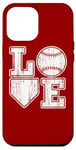 Coque pour iPhone 12 Pro Max Plaque vintage Love Baseball Mom Home pour amateurs de baseball