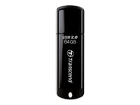 Transcend JetFlash 350 - Clé USB - 64 Go - USB 2.0 - noir