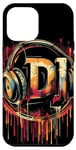 Coque pour iPhone 12 Pro Max DJ Tattoo Design avec des écouteurs pour les DJ et les