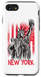 Coque pour iPhone SE (2020) / 7 / 8 New York Statue de la Liberté Drapeau USA Big Apple NYC