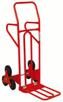 KS Tools 160.0227 - Diable Spécial Escalier avec Bavette Repliable - Diable de Manutention Pour Charges Jusqu’à 250 kg - Construction Acier Soudé - Diable de Transport - Roues en Etoile pour Escaliers