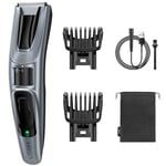 YIRISO Mustache & Beard Trimmer for Men, Cord/Cordless Facial Hair Trimmer Grooming Kit, 40 Length and Style Settings with Precision Dial and 2 Combs, Rechargeable Clippers for Men