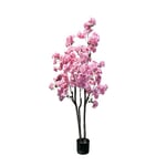 Zstar Cerisier en Fleurs Artificiel - Double pôle - 150 cm - Grand Arbre en Pot - Cerisier réaliste en Soie - Plante d'intérieur