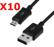 X10 Cable Usb / Micro Usb Noir Pour Samsung Sony LG Wiko Huawei HTC Nokia Asus A