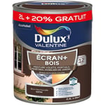 Ecran+ bois - Peinture satinée pour bois extérieur - Volets, portes, fenêtres, portails - Brun Normandie 2 l + 20% gratuit Dulux Valentine