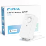 Meross Détecteur de Présence Intelligent, Détecteur de Mouvement 3 en 1 (Radar+PIR+Lumière) Compatible avec Matter, Apple HomeKit, Alexa et Google Home, Distance de Détection 12m à 360° et Alarme Liée