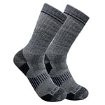 Carhartt Men's Midweight Synthetic-Wool Blend Sock 2 Pack, Navy, Large