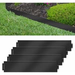 Flexible Bordure de Tonte en métal 5 m-5 pièces Bordure de pelouse galvanisée 100 x 18 cm la pièce pour Plantes de Jardin Noir Naizy