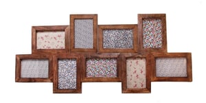 Sass & Belle 9 Nine Multi Photo Frame Frames Large Dark Mango Wood Rustic Style