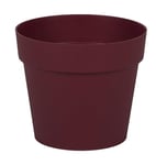 EDA - Pot de Fleur Rond Toscane Ø 14 cm - Volume 1,1 L - Ø 13,5 cm x H.11,7 cm - Rouge Bourgogne