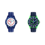 ICE-WATCH - ICE Cartoon Shark - Montre Bleue pour Garçon avec Bracelet en Silicone - 018932 (Extra Small) & ICE Cartoon Dino - Montre Bleue pour Garçon avec Bracelet en Silicone - 018931 (Extra Small)