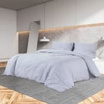 The Living Store - Ensemble de housse de couette Gris 135x200 cm Coton Gris