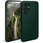 Moozy Minimalist Series Coque en silicone pour Samsung S23 Ultra, vert foncé – Finition mate légère, coque de protection fine et souple en TPU avec surface mate - Neuf