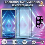 2-Pack SAMSUNG S24 ULTRA 5G Skärmskydd & 1-Pack linsskydd - Härdat Glas 9H - Super kvalitet 3D